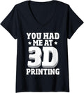Womens 3d Printer Machine Professional Funny Printing V Neck Apparel Minimal Style