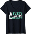 Womens Every Layers Counts 3d Printing Modelling Nozzle Printer V Neck Apparel Clean Design