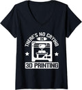 Womens There S No Crying In 3d Printing Printer Men V Neck Apparel US Trend