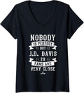 Womens Nobody is Perfect JD Davis Fans New York Baseball Funny V Neck