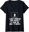 Womens 3d Printer Tshirt Tech Manufacturing Machine Press V Neck T Shirt Premium Print 2