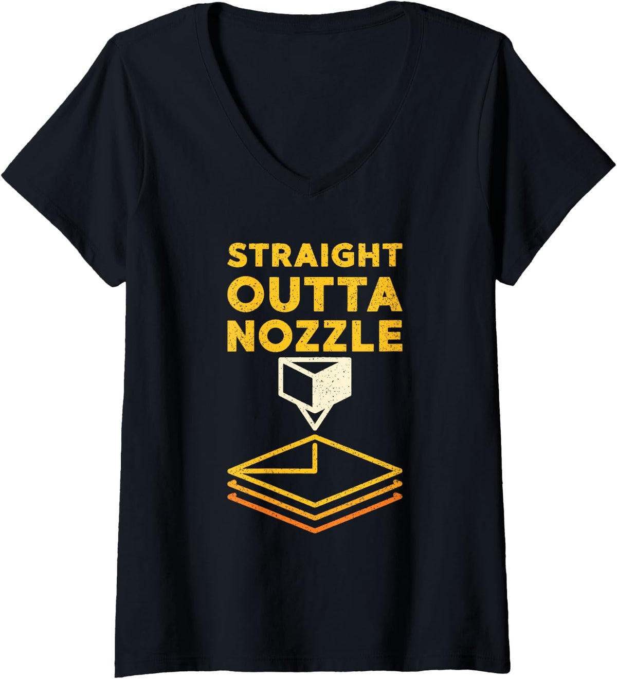 Straight Outta Nozzle 3d Printing For Printer Owner V Neck Apparel Gift Ready