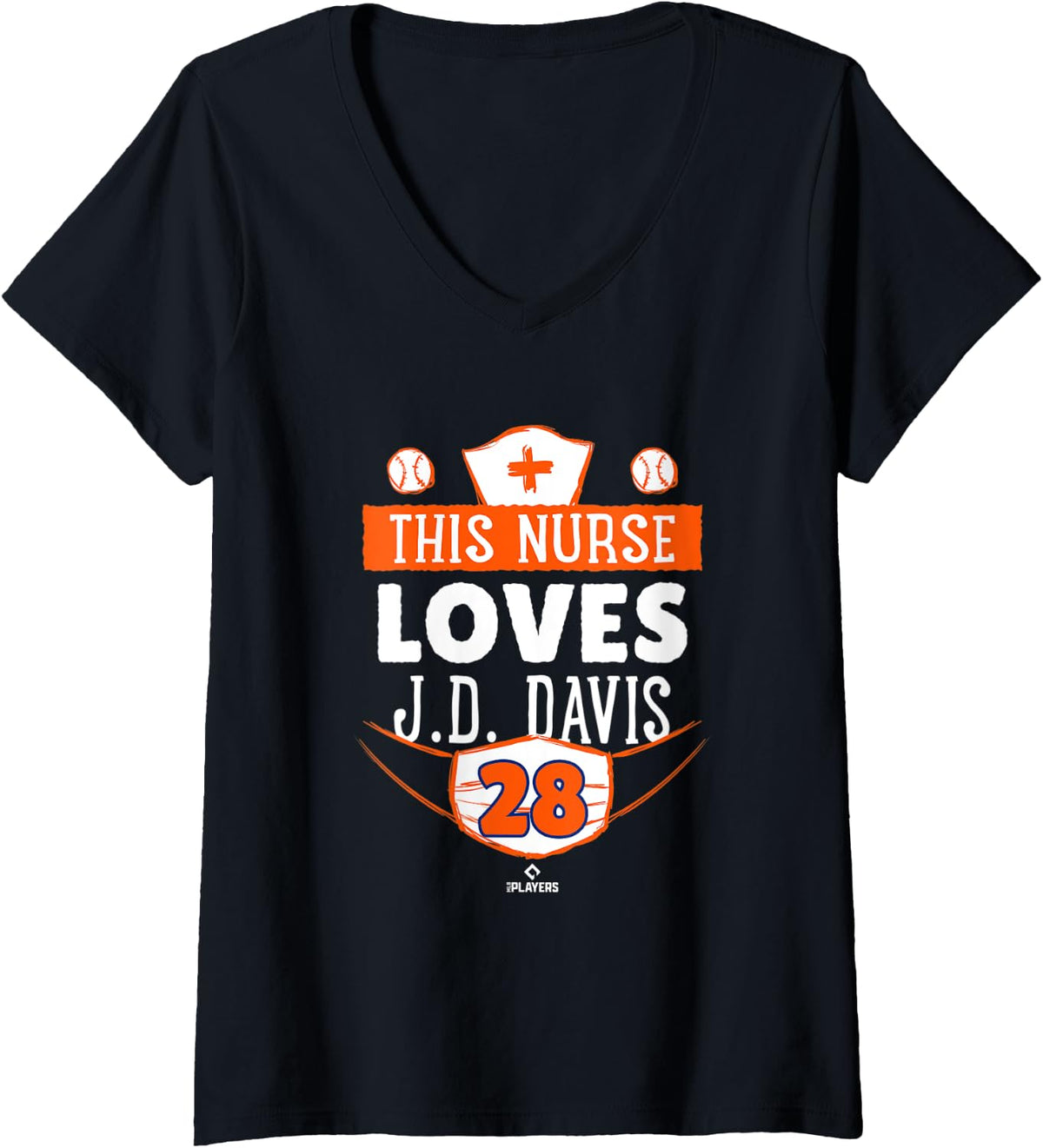 Womens This Nurse Loves JD Davis New York Baseball Player MLBPA V Neck