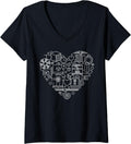 Womens I Love 3d Printing Heart For Printers Enthusiasts V Neck Apparel Minimal Style