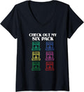 Womens Check Out My Six Pack Filament Funny 3d Printing Workers V Neck Apparel Premium Print