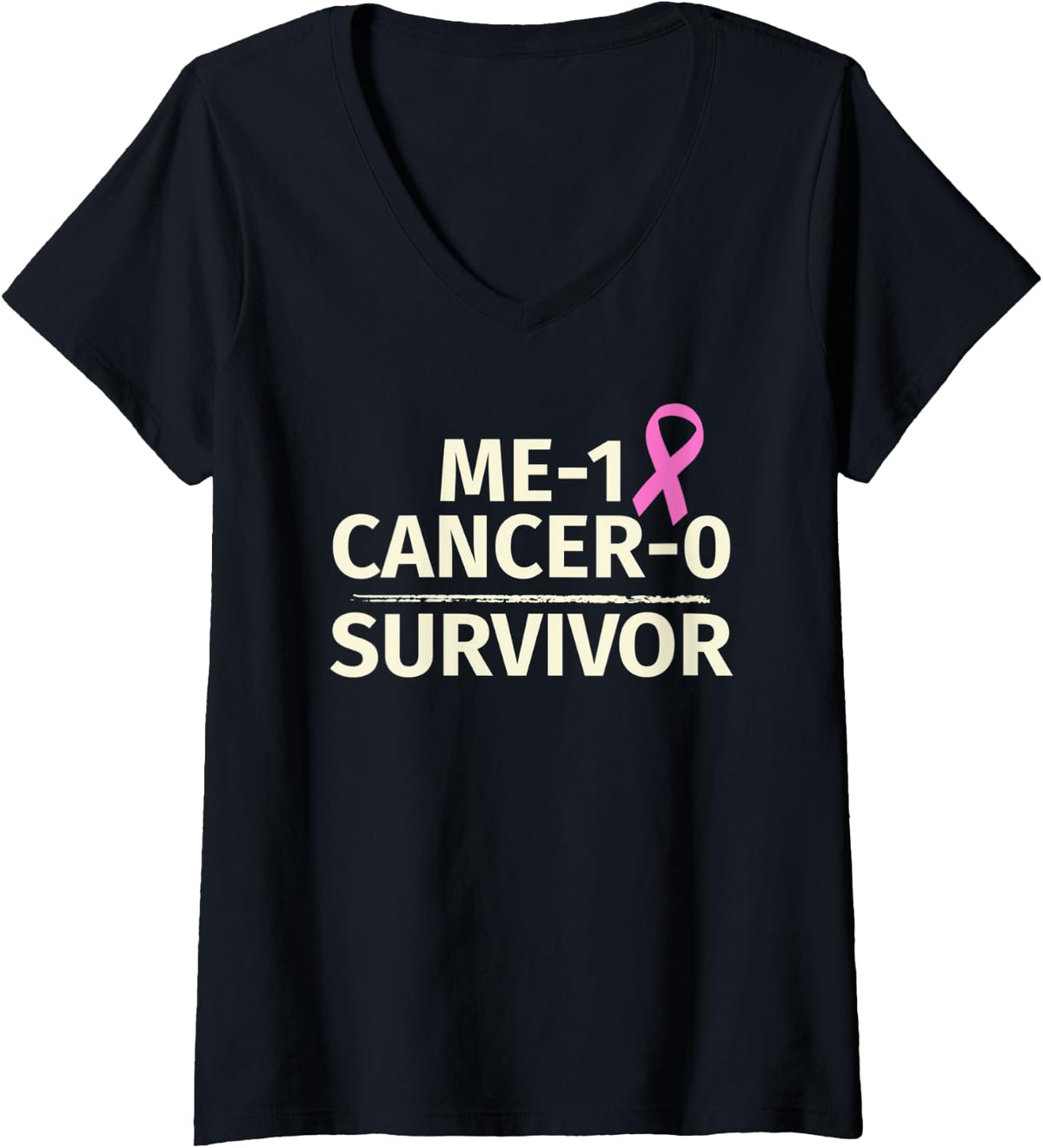 Womens Breast Cancer Survivor Gift Me 1 0 Pink Ribbon V Neck