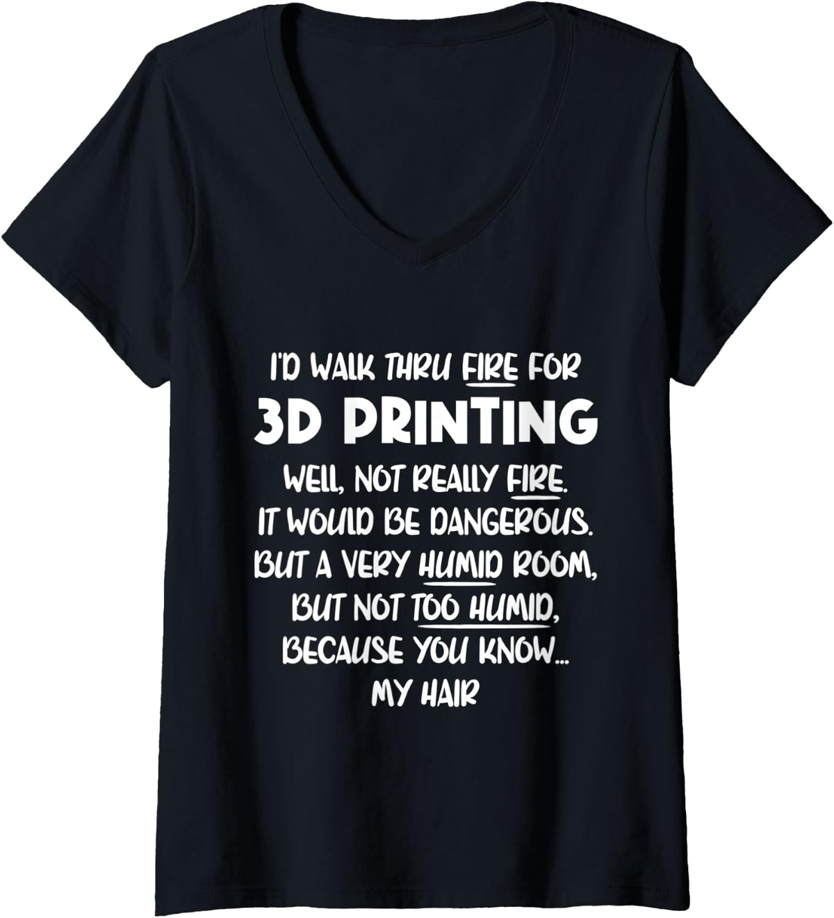 Womens Retro Printer Gifts 3d Printing Funny Enthusiasts V Neck Apparel Clean Design
