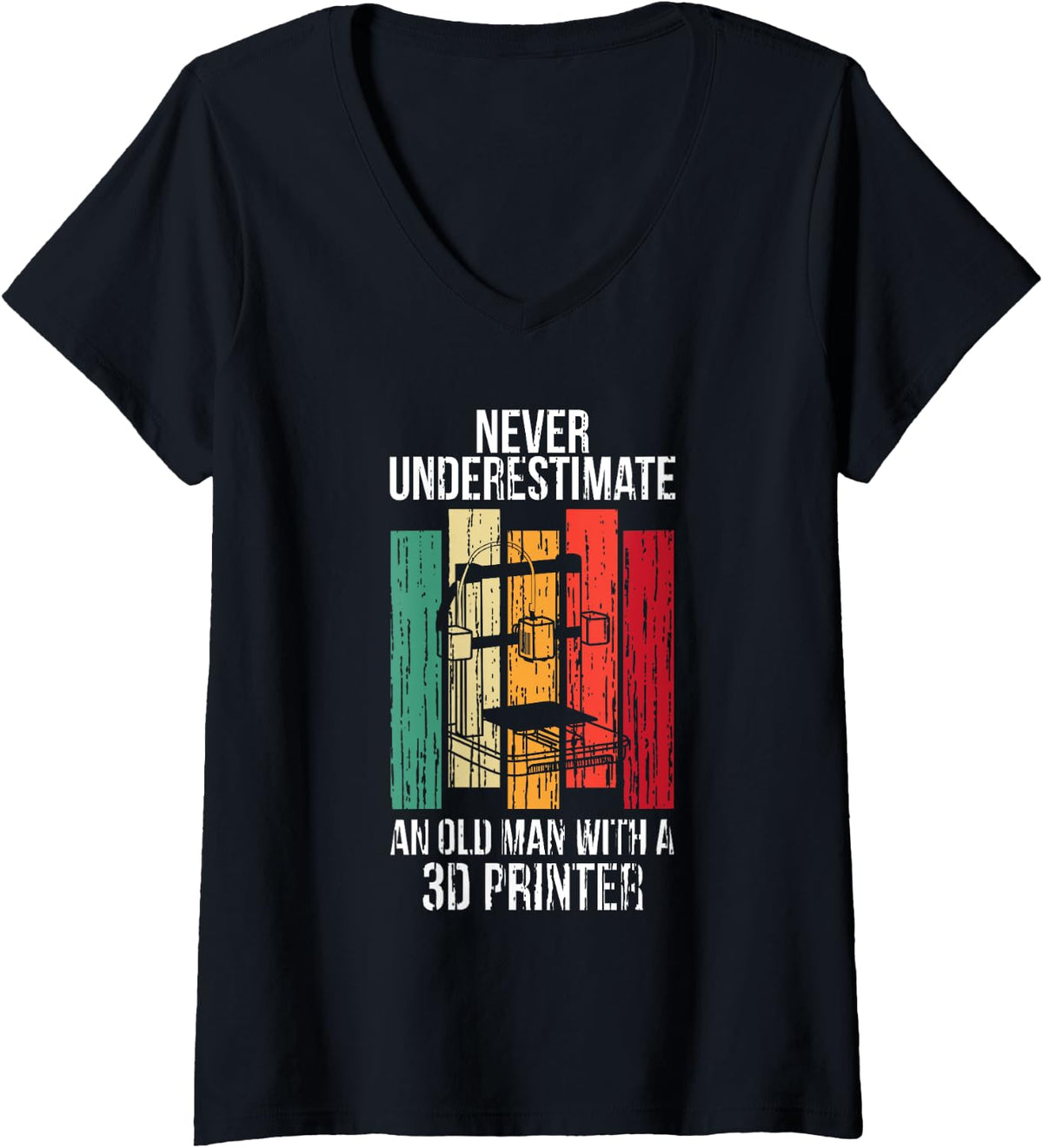 Womens Funny Grandpa 3d Printer Filament Printing Machine Lover Gag V Neck Apparel Clean Design