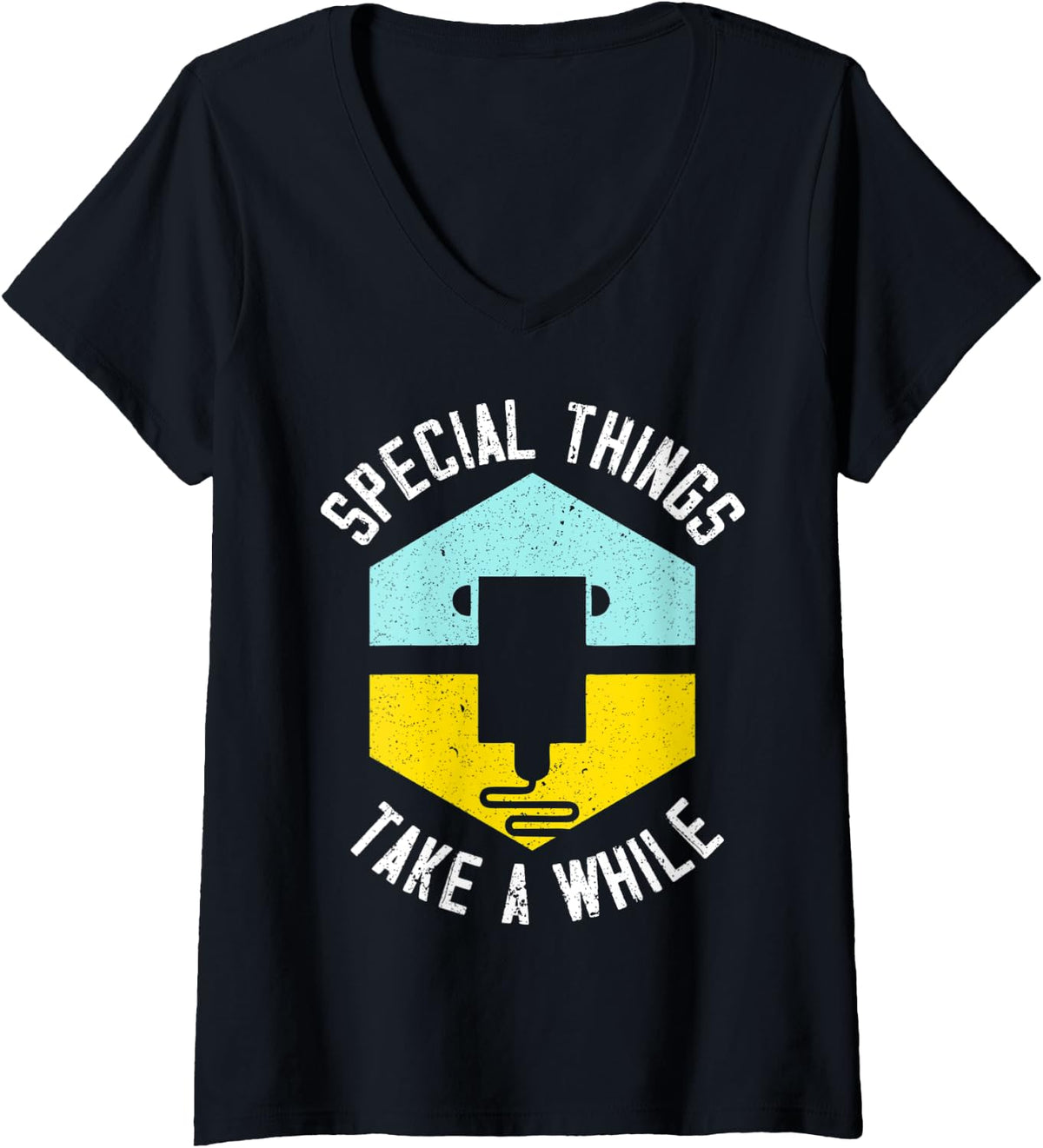 Womens Special Things Take A While 3d Printing Printer V Neck Apparel Minimal Style