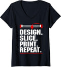 Womens 3d Printing Art For Men Women Printer Lover V Neck Apparel Everyday Wear