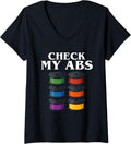 Womens Check My Abs 3d Printing Geek Printer V Neck Apparel Gift Ready