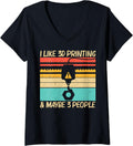 Womens Cool 3d Print Design For Men Women Printer Lover Printing V Neck Apparel Everyday Wear 2