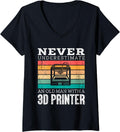 Womens Funny Grandpa 3d Printer Filament Printing Machine Lover Gag V Neck Apparel Premium Print