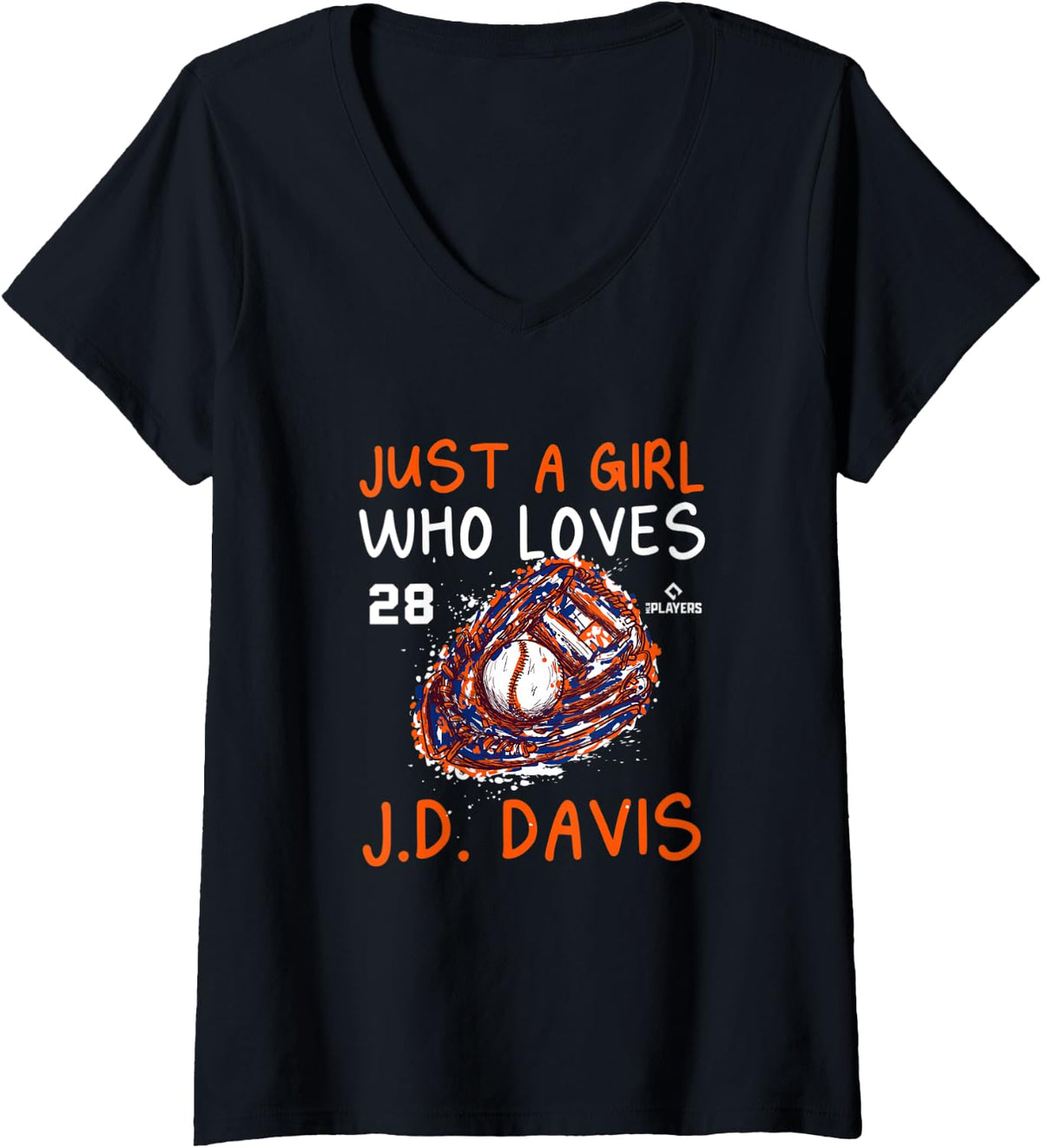 Womens A Girl Who Loves JD Davis New York Baseball Fan V 3