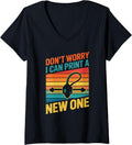 Womens Vintage Don T Worry I Can Print A New One 3d Printing Lover V Neck Apparel Everyday Wear
