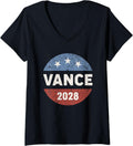 Womens JD Vance 2028 For President Campaign Vintage Retro Patriotic V Neck