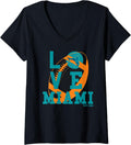 Womens Love Miami Sports Team Athletic Novelty Womens V Neck Jersey 354