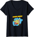 Womens Screen Printer Funny Superhero Job V Neck Apparel Gift Ready