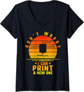 Womens Don T Worry I Can Print A New One 3d Printing Printer Gamer V Neck Apparel Premium Print