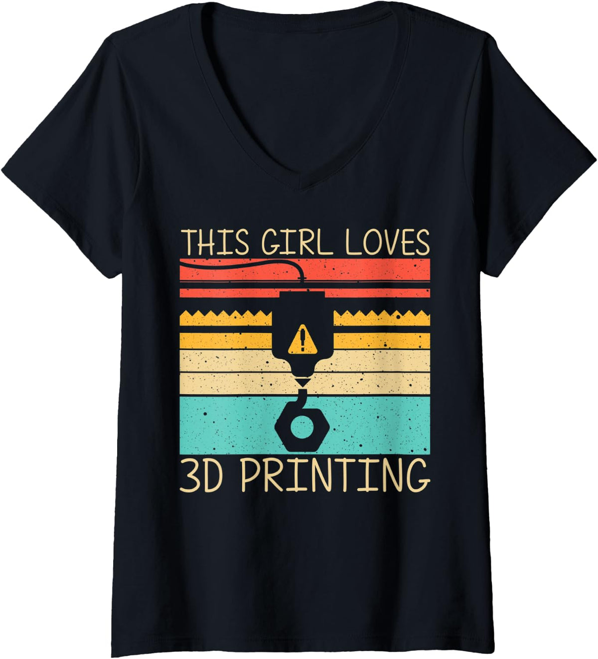 Womens Cool 3d Print Design For Girls Mom Printer Lover Printing V Neck Apparel US Trend