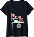 Womens Money Printer Go Brrr Wojak Meme V Neck Apparel Clean Design