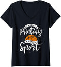 Womens 3d Printing Is Sport Printer Lovers V Neck Apparel Everyday Wear