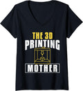 Womens The Printing Mother Mothers Day Mom 3d Printer V Neck Apparel Premium Print