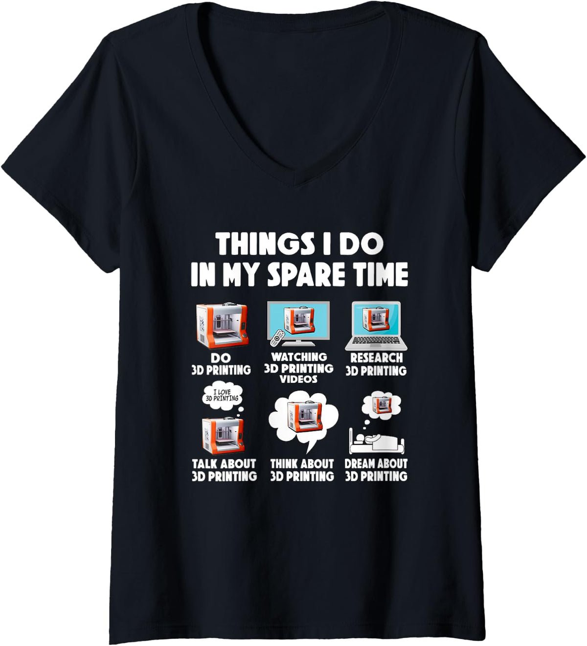 Womens 3d Printing Filament Print Computer Programmer V Neck Apparel Everyday Wear 4