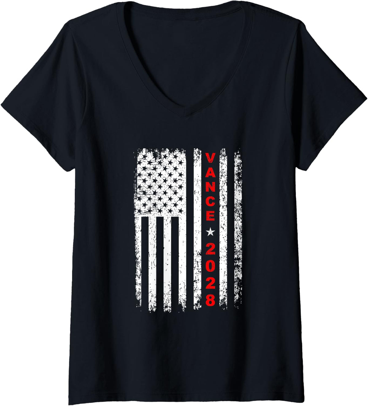 Womens Vance 2028 For President American Flag Election V Neck