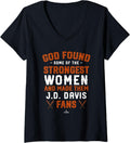 Womens God Found the Strongest JD Davis Fans MLBPA New York V Neck