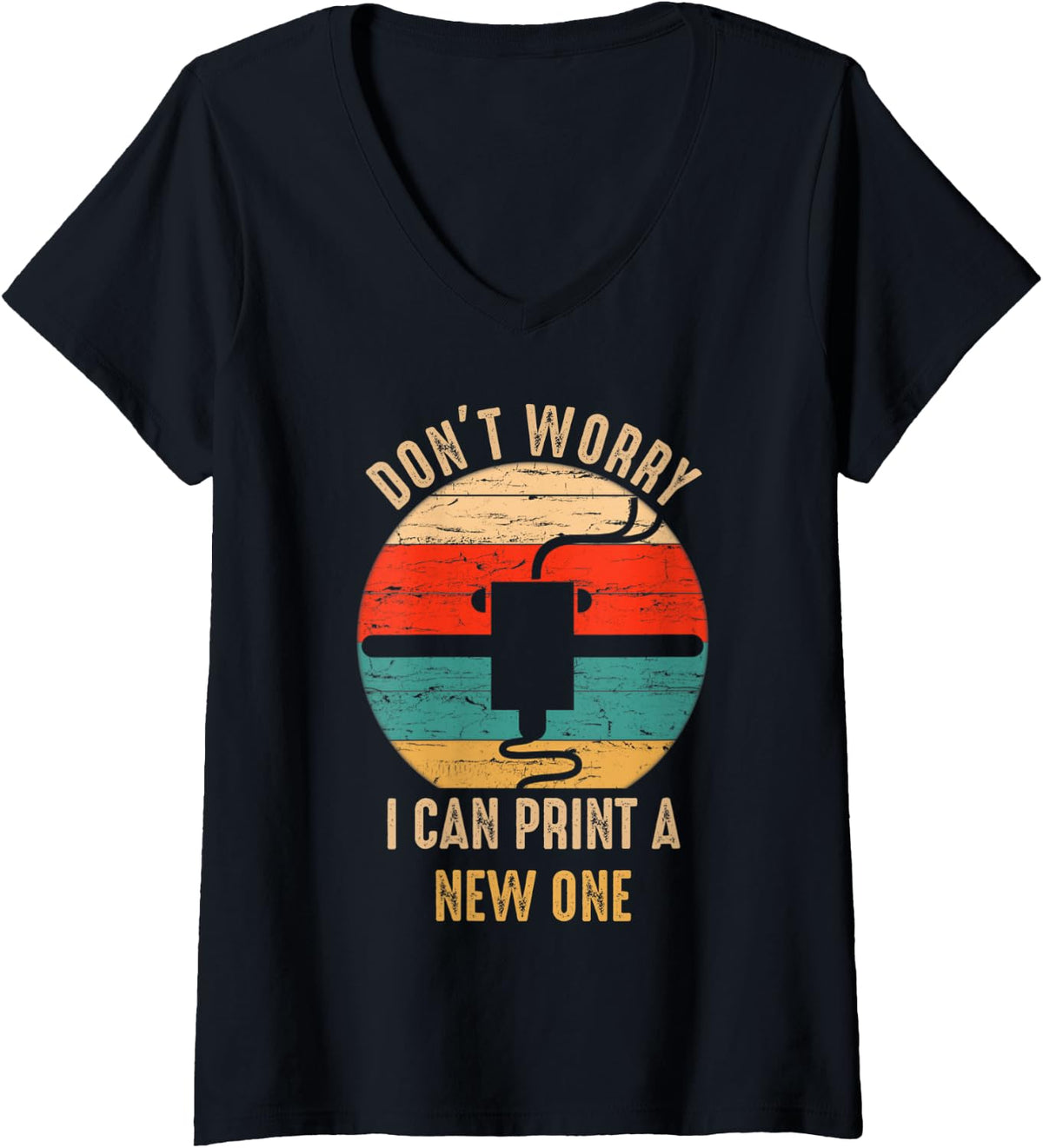 Womens Vintage Retro 3d Printer Tee Gift Idea For Geeks V Neck T Shirt Minimal Style
