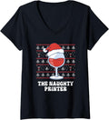 The Naughty Printer Funny Christmas V Neck Apparel Gift Ready