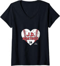 Womens J D Martinez Heart Baseball Apparel V Neck