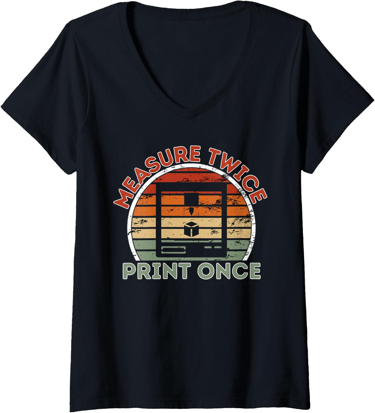 Womens Funny Retro Vintage 3d Printing Printers V Neck Apparel Premium Print