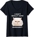 Womens I Don t Really Care Margaret Funny Quote JD Vance Cat V Neck