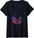 Womens Vintage 3d Printing Sunset Design For Printer Makers V Neck Apparel Gift Ready 2
