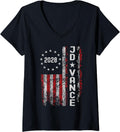 Womens Vance 2028 JD President Election Retro USA Flag V 8