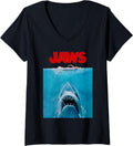 Shark Attack Oversized Movie Poster V-Neck for Women 27