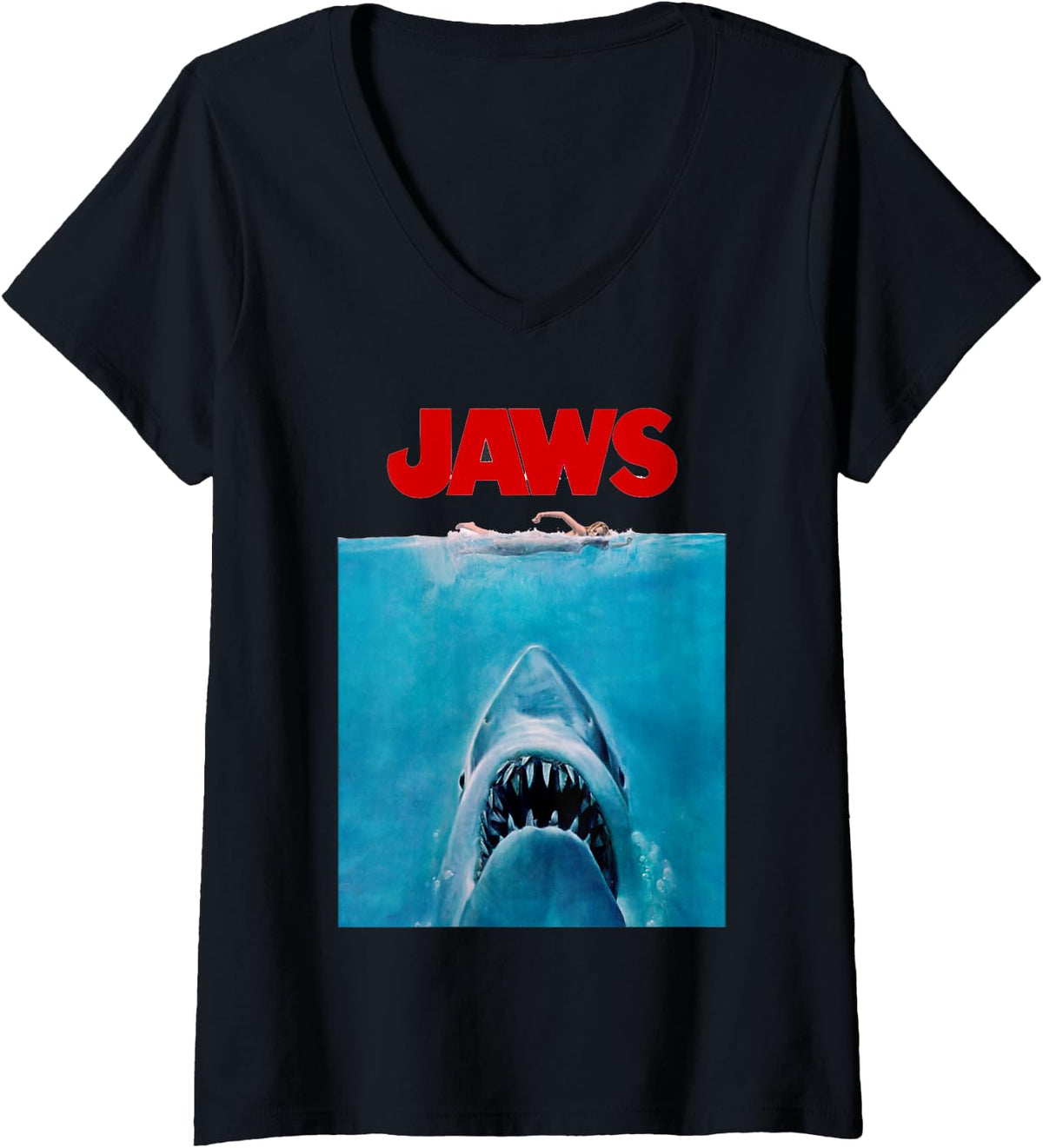 Shark Attack Oversized Movie Poster V-Neck for Women 53