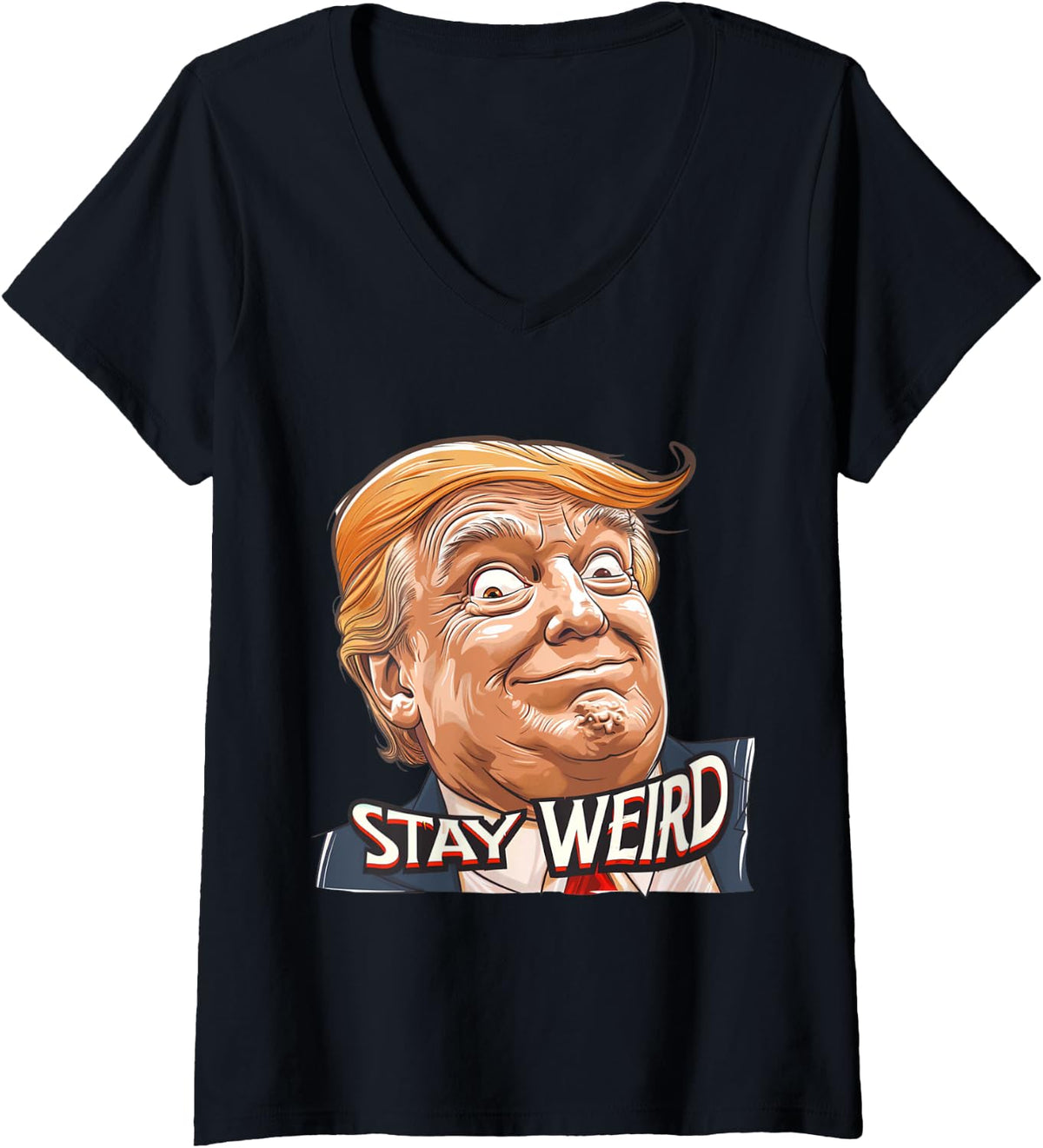 Womens Stay Weird 2024 Donald Trump Kamala Harris JD Vance Election V Neck