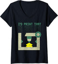 Womens 3d Printer I D Print That Printing Prints V Neck Apparel Clean Design