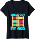 Womens Check Out My Abs 3d Printer Nerd Printing V Neck Apparel Gift Ready