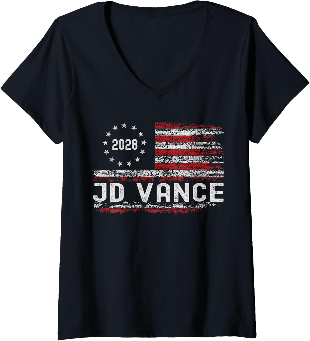 Womens Vance 2028 JD President Election Retro USA Flag V 10