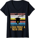 Womens Retro Vintage 3d Printer Tee Idea For Geeks V Neck T Shirt Premium Print