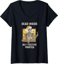 Dead Inside Festive Printer Christmas V Neck Apparel US Trend