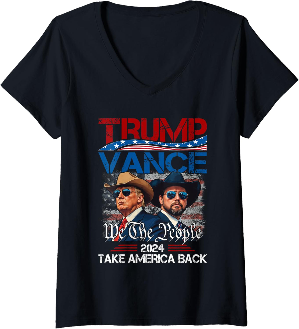 Womens Trump Vance 2024 Donald J D Take America Back V 14