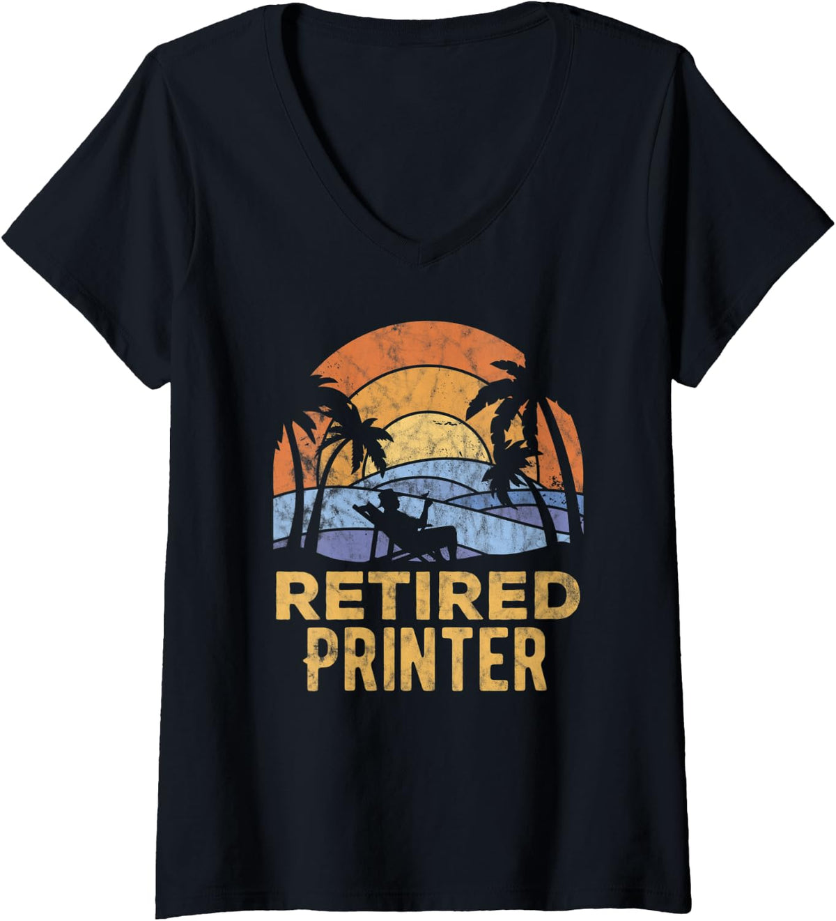 Womens The Legend Has Retired Printer V Neck Apparel Everyday Wear