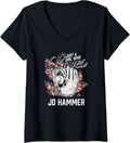 Womens Just a Girl Who Loves JD Hammer Prospect Baseball Fan Gear V Neck