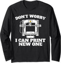 Funny 3d Printing For Men Women Machine Printer Long Sleeve Apparel Minimal Style