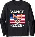 US Election Vote JD Vance 2028 Chihuahua Dog USA Flag Long Sleeve